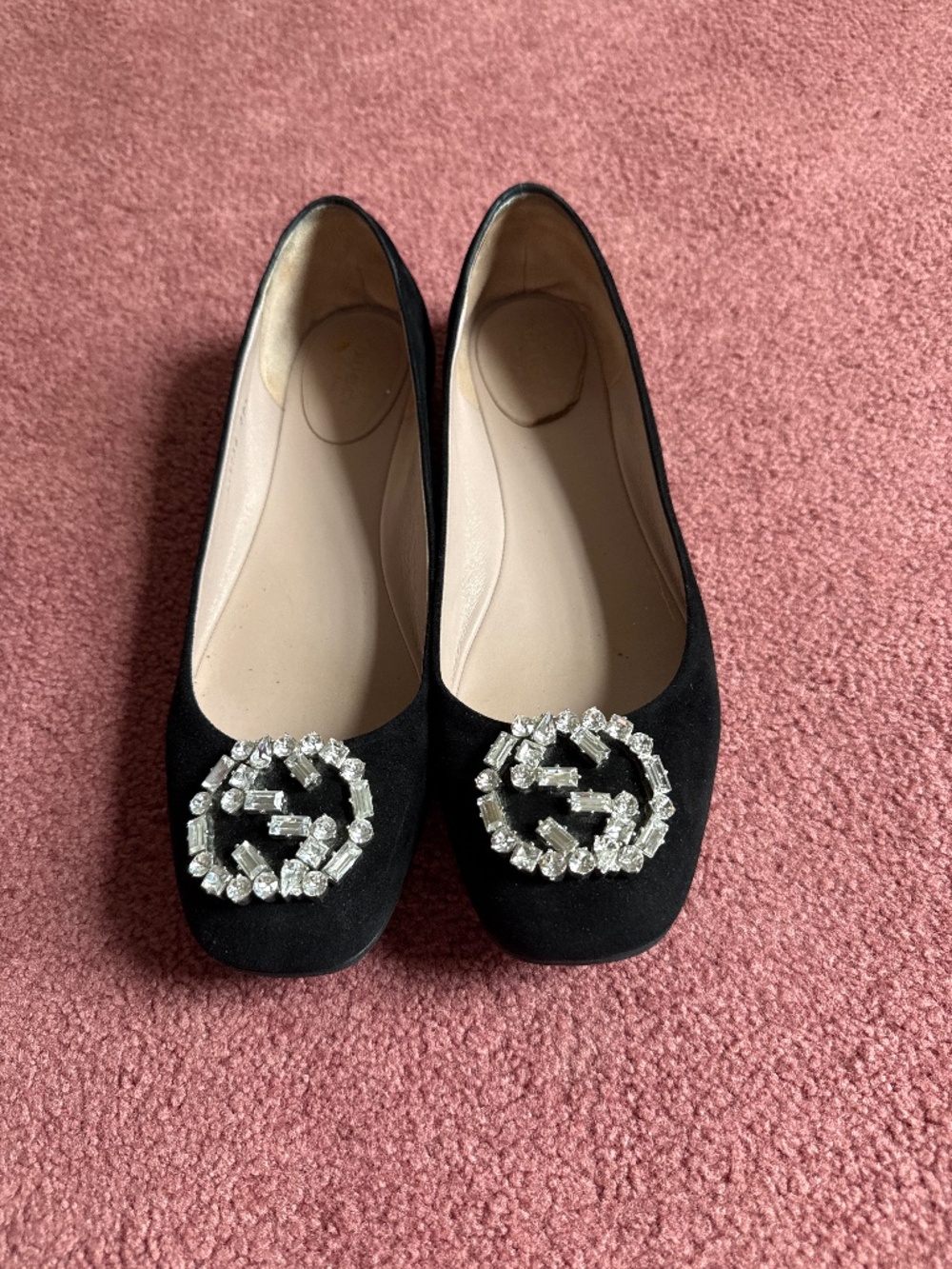 Gucci Black Suede Flats